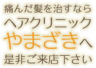 痛んだ髪を治すならヘアクリニックやまざきへ是非ご来店下さい